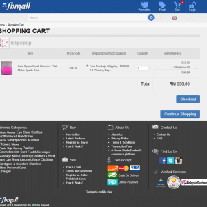 Shopping Cart Page